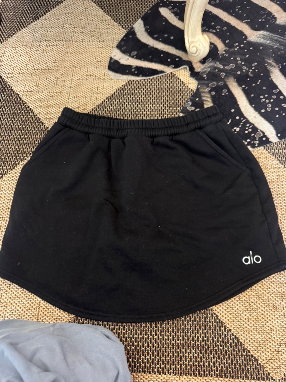 ALO Yoga Black Mini Skirt with Logo